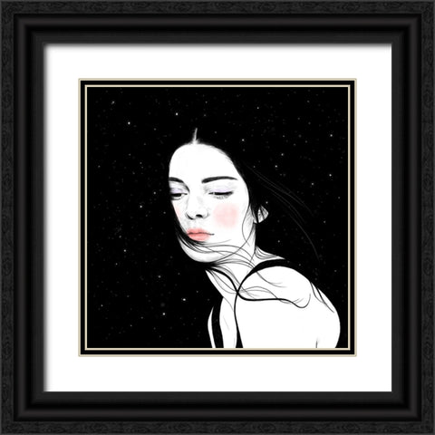 Stars Black Ornate Wood Framed Art Print with Double Matting by Holikova, Petra