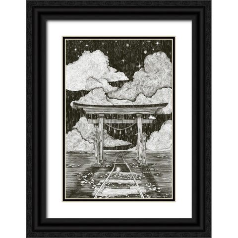 Journey UNkn_own Black Ornate Wood Framed Art Print with Double Matting by Joseph, Mary
