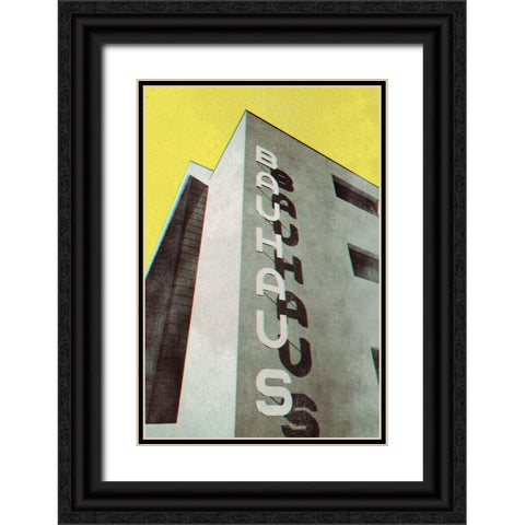Bauhaus Dessau architecture in vintage magazine style Black Ornate Wood Framed Art Print with Double Matting by Laiz Blursbyai, Rosana