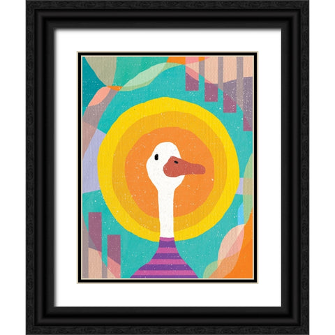 Duck in the Sun Black Ornate Wood Framed Art Print with Double Matting by Demir, Aylin