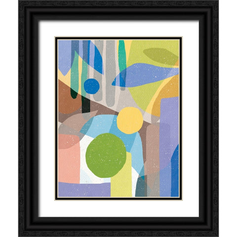 Colorful Pattern Black Ornate Wood Framed Art Print with Double Matting by Demir, Aylin