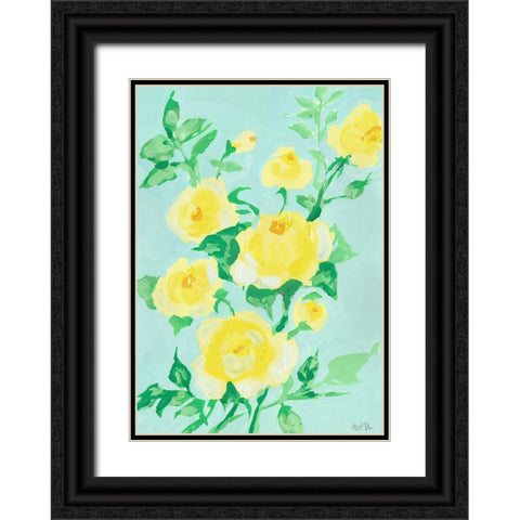 Lemon Roses Black Ornate Wood Framed Art Print with Double Matting by Zwara, Ania