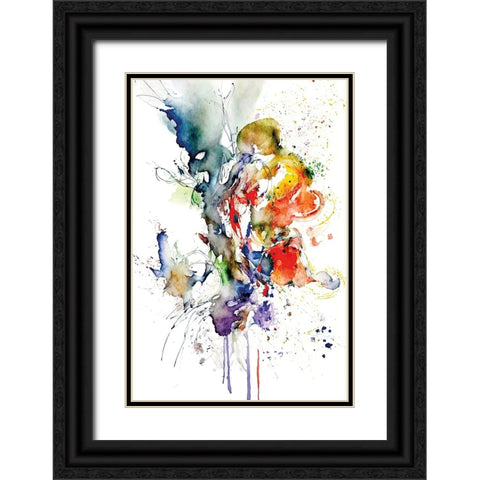 Abstract shape Black Ornate Wood Framed Art Print with Double Matting by Mauro