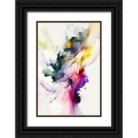 Dancing Colors Black Ornate Wood Framed Art Print with Double Matting by Mauro