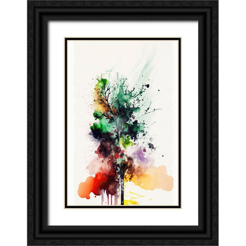Chromatic Roots Black Ornate Wood Framed Art Print with Double Matting by Mauro