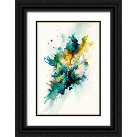 Serenity in Green Black Ornate Wood Framed Art Print with Double Matting by Mauro