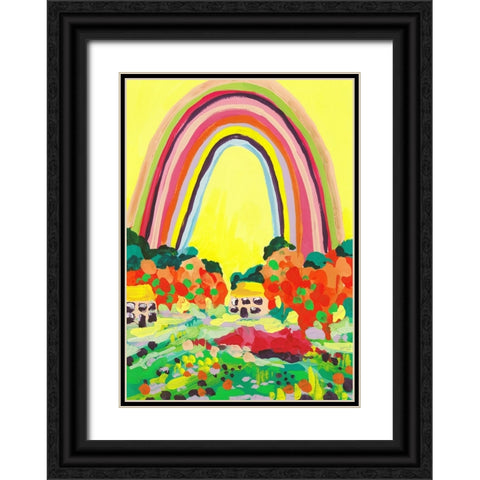 Countryside Rainbow Yellow Black Ornate Wood Framed Art Print with Double Matting by Zwara, Ania