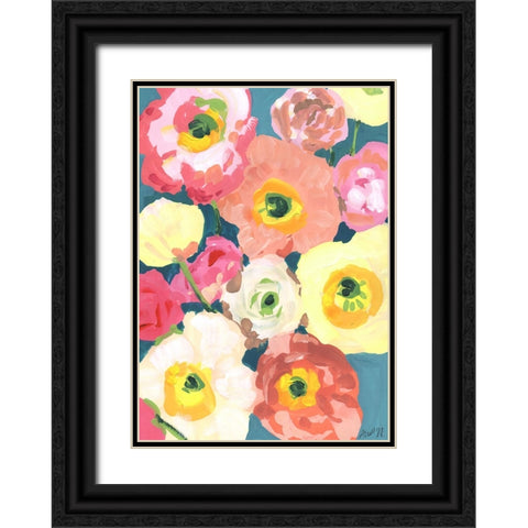 Icelandic Poppies Black Ornate Wood Framed Art Print with Double Matting by Zwara, Ania
