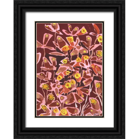Brown Retro Butterflies Black Ornate Wood Framed Art Print with Double Matting by Zwara, Ania