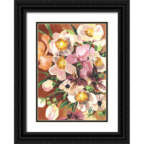 Brown Orchids Black Ornate Wood Framed Art Print with Double Matting by Zwara, Ania