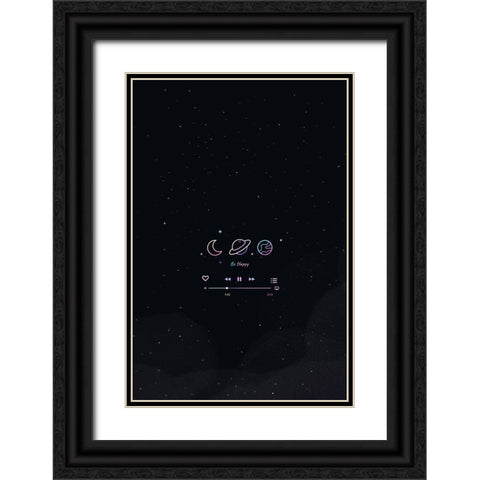 Neon Galaxy Black Ornate Wood Framed Art Print with Double Matting by Thai, Xuan
