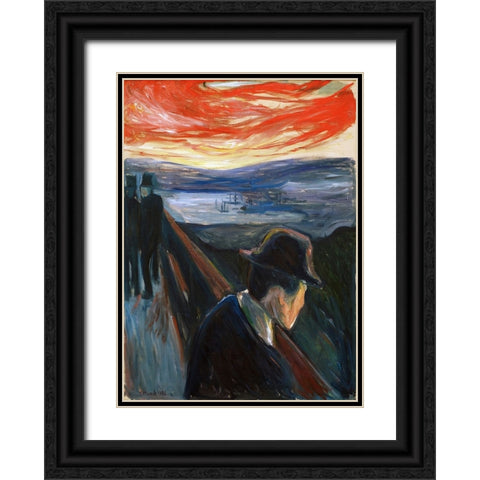 Despair Black Ornate Wood Framed Art Print with Double Matting by Pictufy