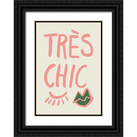 Tres Chic Black Ornate Wood Framed Art Print with Double Matting by Pictufy Studio