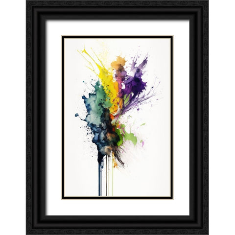 Color Splash Black Ornate Wood Framed Art Print with Double Matting by Mauro