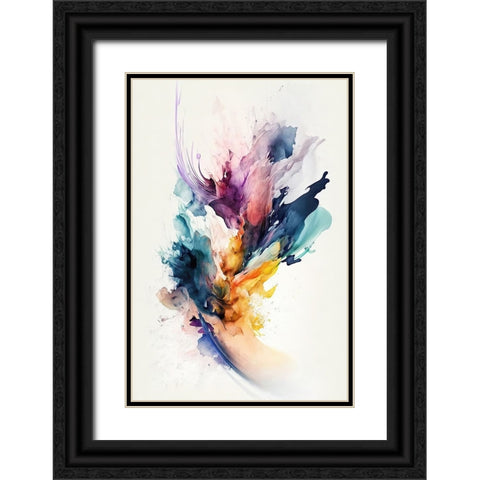 Whispers of Color Black Ornate Wood Framed Art Print with Double Matting by Mauro