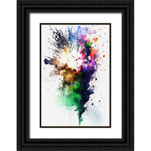 Celestial fireworks Black Ornate Wood Framed Art Print with Double Matting by Mauro