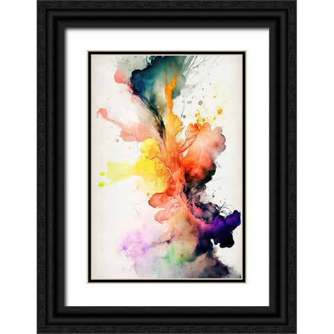 Mesmerizing Abstraction Black Ornate Wood Framed Art Print with Double Matting by Mauro