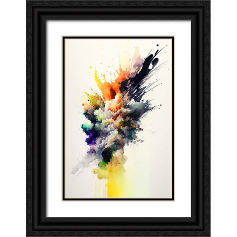 Colorful Explosion Black Ornate Wood Framed Art Print with Double Matting by Mauro