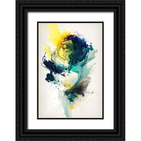 Green Vortex Black Ornate Wood Framed Art Print with Double Matting by Mauro