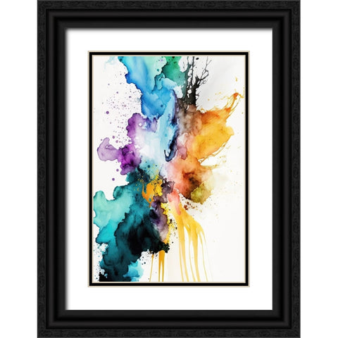 Fluid Mistery Black Ornate Wood Framed Art Print with Double Matting by Mauro