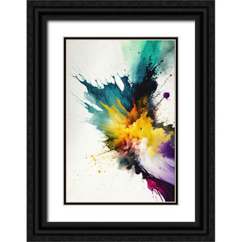 Chromatic Chaos Black Ornate Wood Framed Art Print with Double Matting by Mauro
