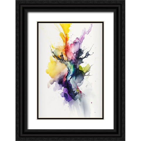 Chromatic Burst Black Ornate Wood Framed Art Print with Double Matting by Mauro