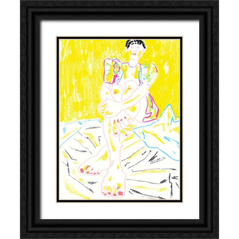 The Girl In The Yellow Dress Black Ornate Wood Framed Art Print with Double Matting by Gulina, Francesco