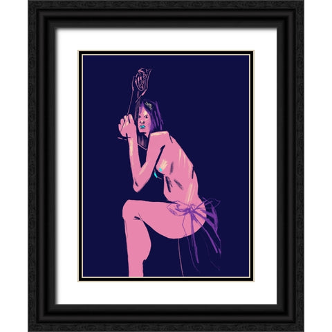 Witchs Stare Black Ornate Wood Framed Art Print with Double Matting by Gulina, Francesco