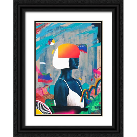 Blue Girl Black Ornate Wood Framed Art Print with Double Matting by Famous When Dead