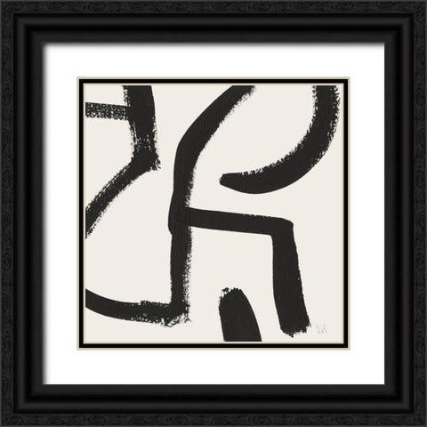 Curvy Lines No2 Black Ornate Wood Framed Art Print with Double Matting by Hobday, Dan
