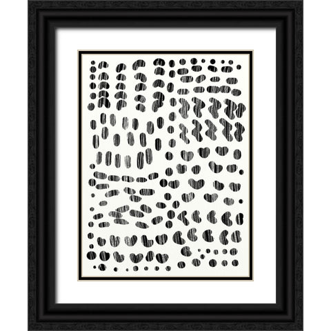 Dots and Strokes Black Ornate Wood Framed Art Print with Double Matting by Hobday, Dan
