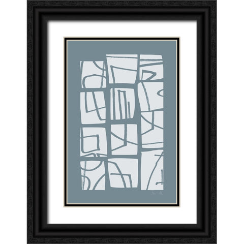 Shapes and Lines Black Ornate Wood Framed Art Print with Double Matting by Hobday, Dan
