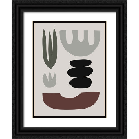 Shapes Black Ornate Wood Framed Art Print with Double Matting by Hobday, Dan
