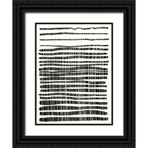 Lines Black Ornate Wood Framed Art Print with Double Matting by Hobday, Dan