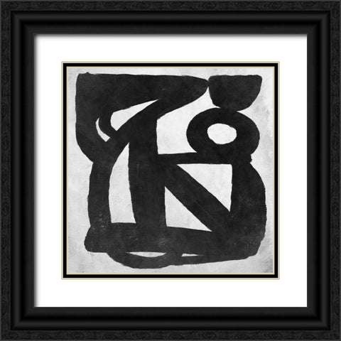 Abstract Melody No4 Black Ornate Wood Framed Art Print with Double Matting by Hobday, Dan