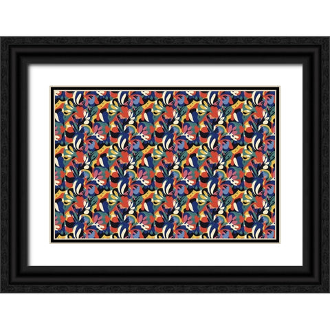 Pattern No 123 Black Ornate Wood Framed Art Print with Double Matting by Treechild
