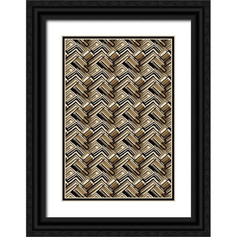 Pattern No 125 Black Ornate Wood Framed Art Print with Double Matting by Treechild