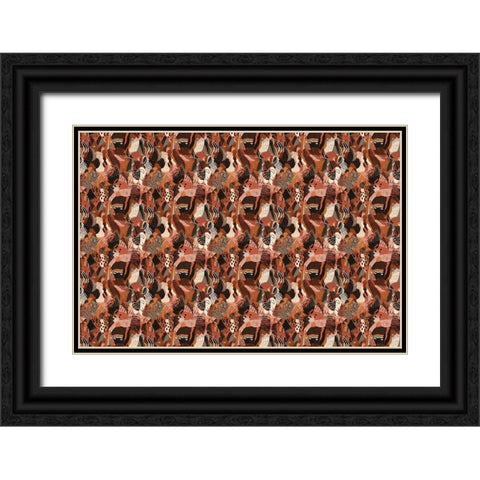 Pattern No 125 Black Ornate Wood Framed Art Print with Double Matting by Treechild