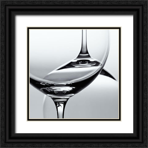 Glass Black Ornate Wood Framed Art Print with Double Matting by Hejha