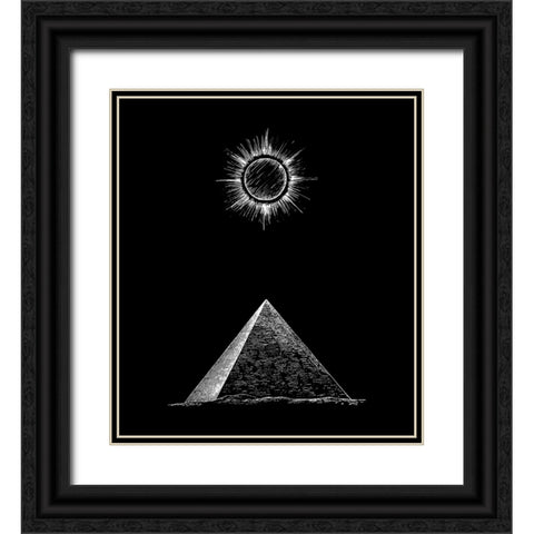 Kemit Pyramid Black Ornate Wood Framed Art Print with Double Matting by Abdel Aal, Hussein