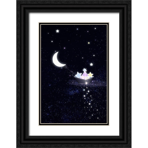 6000x9000 Starry boat Black Ornate Wood Framed Art Print with Double Matting by Thai, Xuan