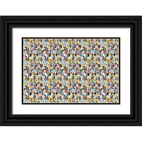 Pattern No 141 Black Ornate Wood Framed Art Print with Double Matting by Treechild