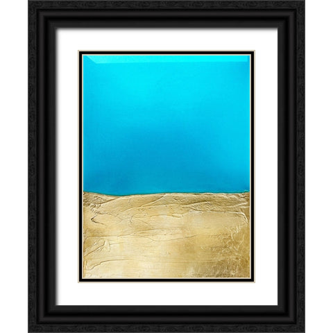 Azure Gold Black Ornate Wood Framed Art Print with Double Matting by Storms, Alyson