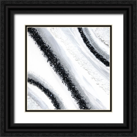 Black and White Geode Black Ornate Wood Framed Art Print with Double Matting by Storms, Alyson