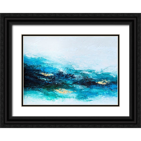 Flourishing Wave Black Ornate Wood Framed Art Print with Double Matting by Storms, Alyson