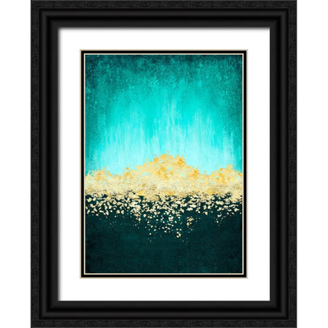 Golden Dawn Teal Black Ornate Wood Framed Art Print with Double Matting by Storms, Alyson