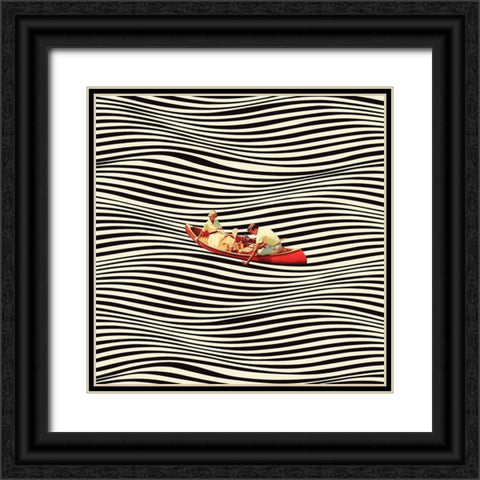 The Real Boat Trip Black Ornate Wood Framed Art Print with Double Matting by Taudalpoi