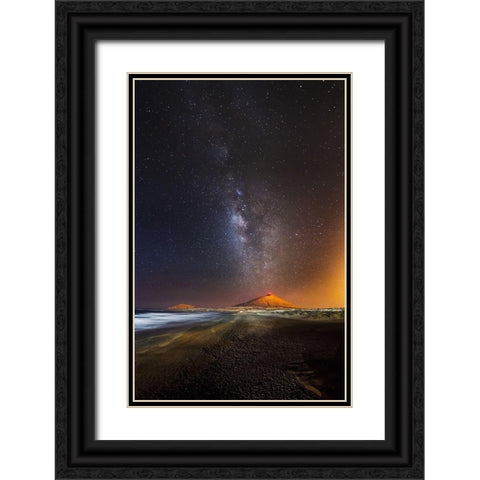 Star Eruption Black Ornate Wood Framed Art Print with Double Matting by Macia, Ivan