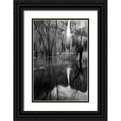 Yosemite Falls Black Ornate Wood Framed Art Print with Double Matting by Berry, Jerry