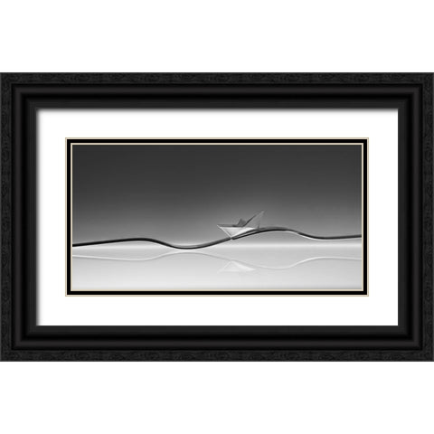 Wave Black Ornate Wood Framed Art Print with Double Matting by Jonas, Nadav